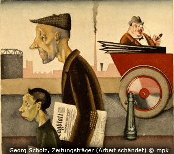 Georg Scholz, Zeitungsträger (Arbeit schändet) © mpk